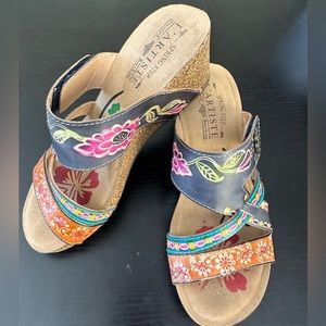 L'Artiste by Spring Step Jadora Wedges sandals women shoes size 6.5 (37)